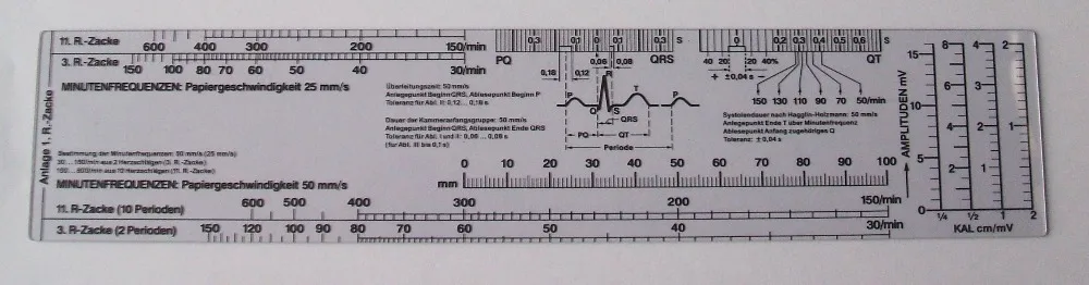 

EKG Heart Rate Calculator Ruler