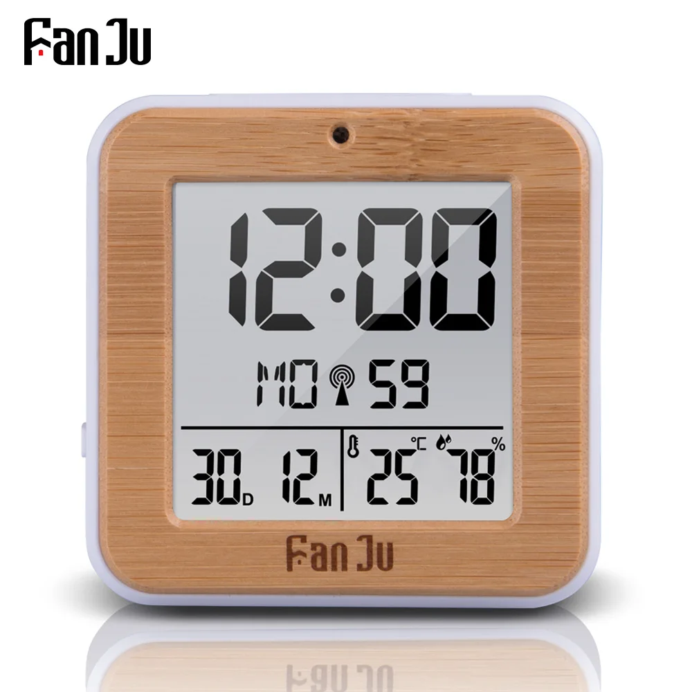 FanJu FJ3533 Digital Alarm Clock LED Temperature Humidity Dual Alarm Auto Backlight Snooze Date thermometer Desktop Table Clock