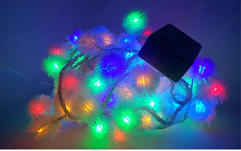 10 м 100 светодиодов снежный шар струнный светильник s Рождественское украшение Сказочный светильник ЕС США вилка Снежинка Декор для рождественских елок год праздник