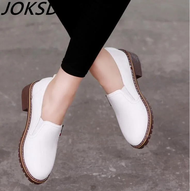 

2017 Women Flat Shoes Round Toe Lace-Up Oxford Shoes Woman Genuine Leather Brogue Women Shoes Free Shipping XY65