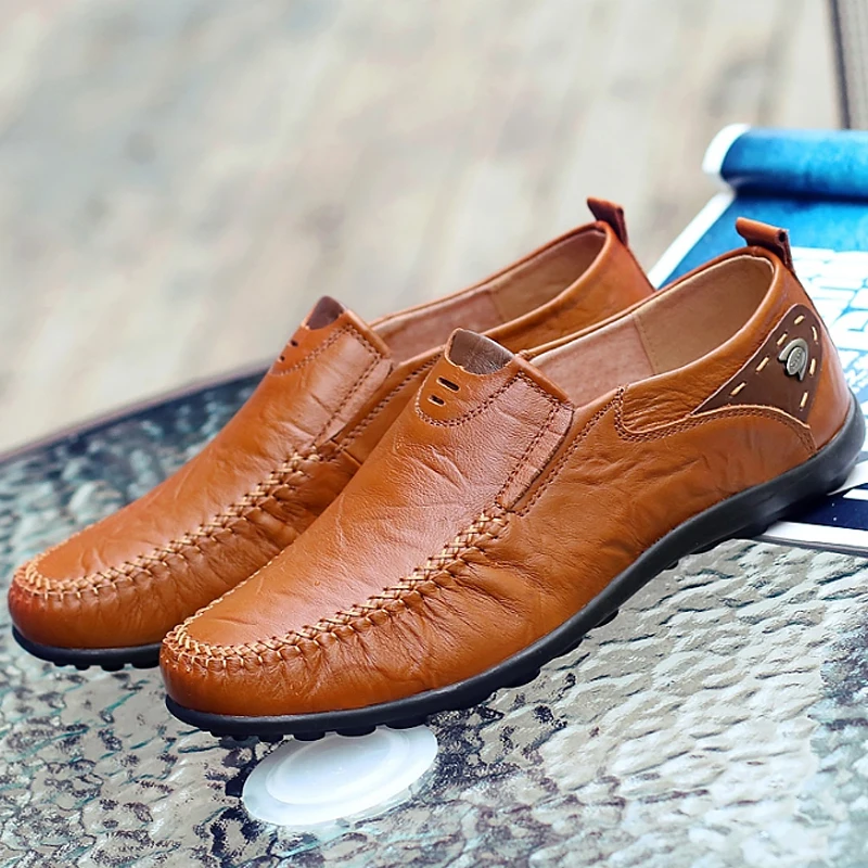 

Big size 38-47 moccasin men leather driving shoes high quality slip-on fashion casual shoes loafers male tennis