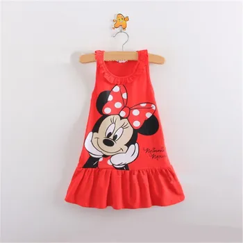 

Cute Baby Girls Minnie Mouse Dress Kids Cartoon Tops Clothes Party Dress 1-6YRS