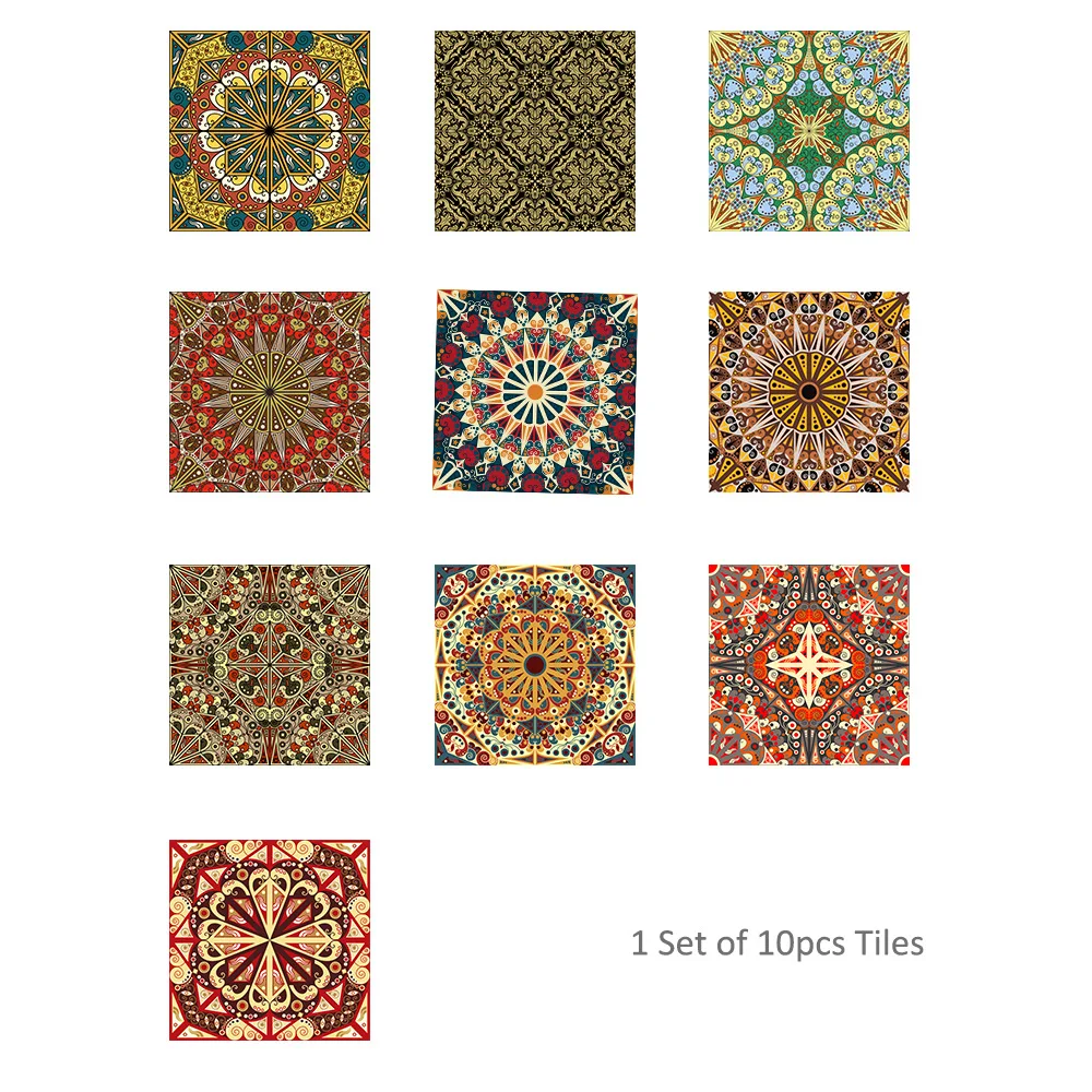 Funlife Islamic Arab Style Tile Sticker Decal,Adhesive Kitchen Backsplash Tiles Wall Stickers,Waterproof Bathroom Decor Stickers