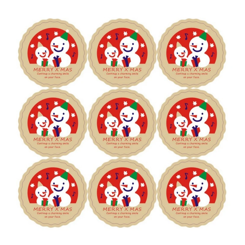 

90Pcs/lot Music Snowman Red DIY Handmade Sealing Labels envelope Merry Chrismas Gifts box Present Bags Paper Self sticker