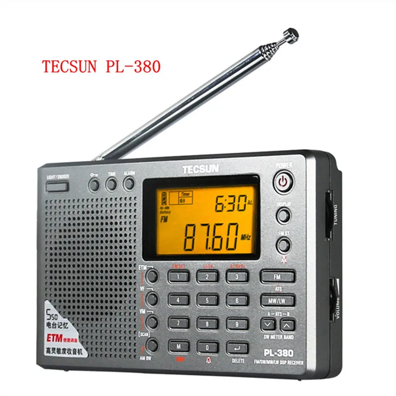 Оригинальный Tecsun PL-380 радио цифровой PLL Портативный радиоприемник FM стерео/LW/SW/MW