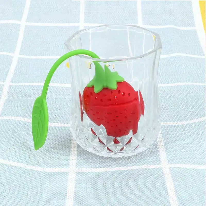 

Tea Infuser Herbal Spice Filter Tools Tea Leaf Strainer Silicone Strawberry Candy Filter Bag Diffuser Teaware Accessories