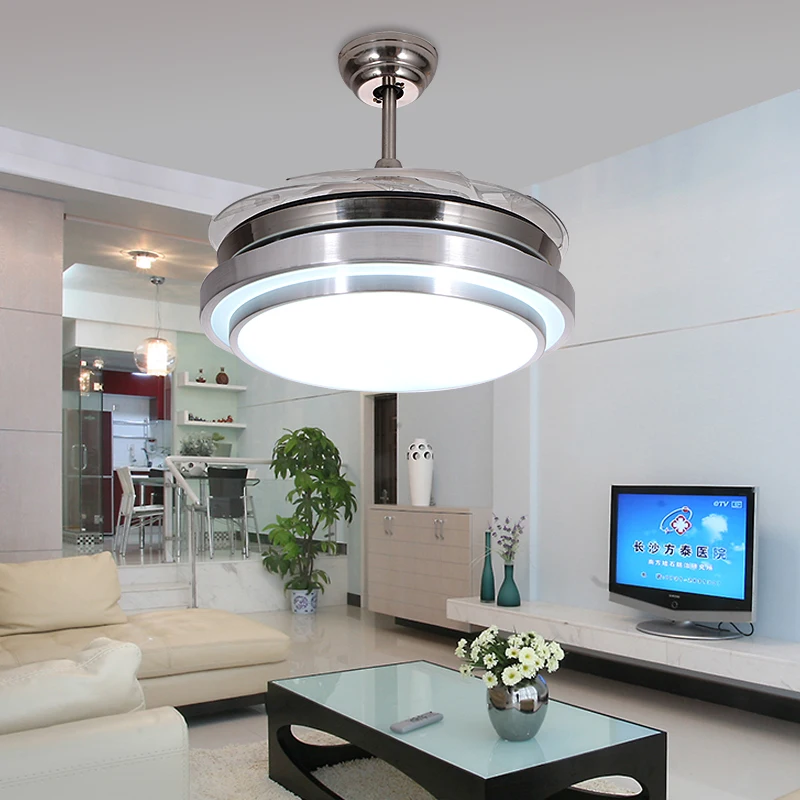Led Hidden Invisible Stainless Steel Acryl Ceiling Fan Led