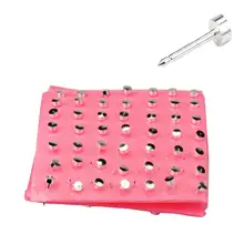 Красивые женские очаровательные 98 шт. серьги-гвоздики из нержавеющей стали, кольца для пирсинга, инструменты для пирсинга, новинка, dec. 6