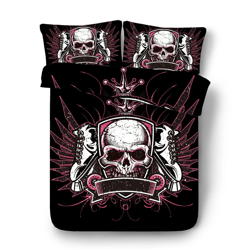 3D Skull Style Bedding Set 3D Print Skeleton Design Duvet Cover Sets EU/AU/US Twin Queen King Size Skull Themed Bed Linen