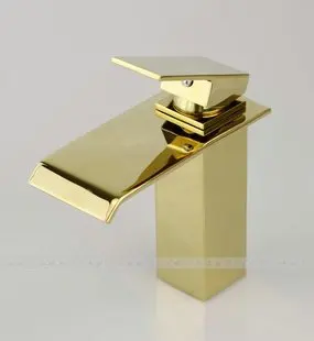 

Free shipping ! 100% Brass. Bathroom Waterfall Faucet.basin mixer taps.golden.Wholesale and retail.1pcs/lot