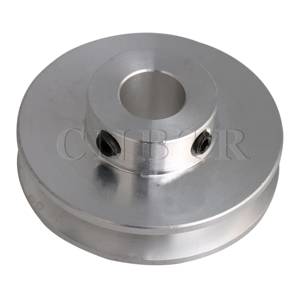 

CNBTR 41x16MM Silver Aluminum Alloy Single Groove Fixed Bore Pulley for Motor Shaft 3-5MM PU Round Belt