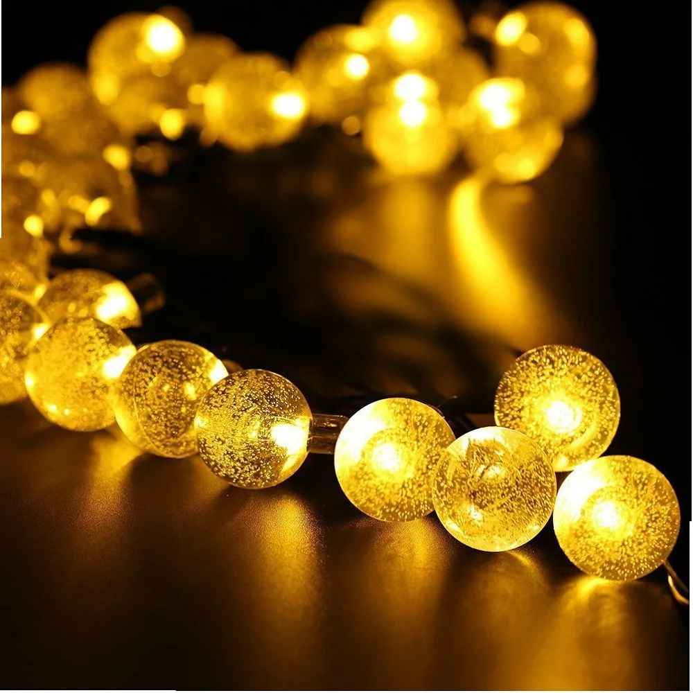 

Solar String Lights 6M 30 LED Crystal Ball Solar Powered Fairy String Lights for Christmas Wedding Party Garden Decoration