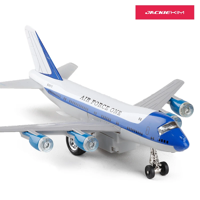 1:400 литой металлический самолет модель игрушки " Air Force One Boeing 747 Вытяните назад Реплика w/звуковой светильник для детей игрушки подарки