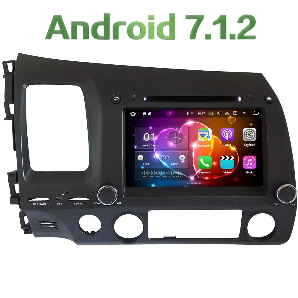 

8'' Android 7.1.2 2GB RAM 4G Quad Core 2 din WIFI DAB+ SWC Car DVD Player Radio Stereo For Honda Civic 2006-2011 Acura CSX