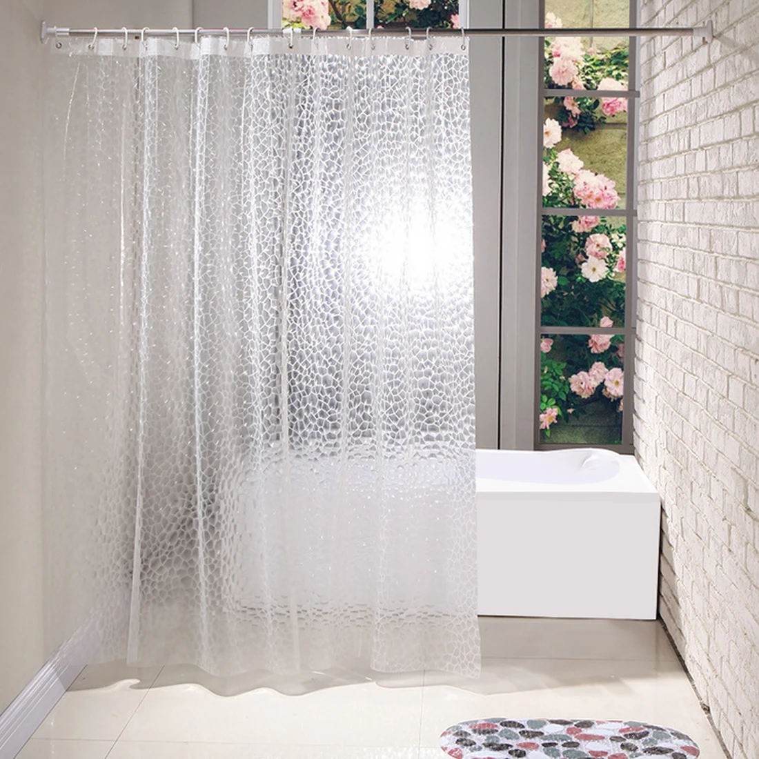 1.8M Household Bathroom Supplies Shower Curtain Bath Curtain Thicken 3D