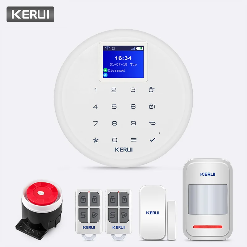KERUI 433 МГц W17 Беспроводная GSM Wi-Fi сигнализация Домашняя безопасность защита от взлома IOS Android приложение дистанционное управление массаж вызов Push сигнализация комплект