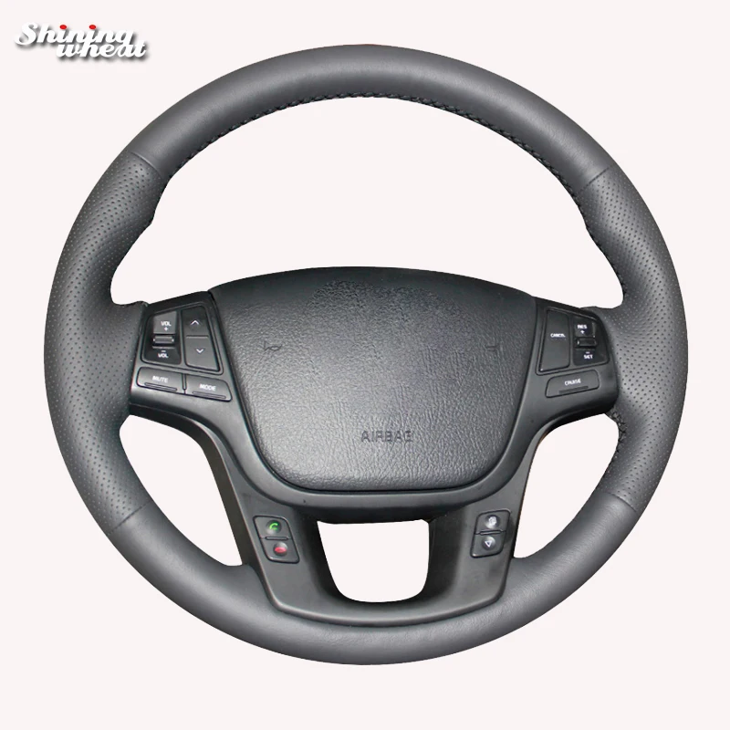 

Shining wheat Black Artificial Leather Steering Wheel Cover for Kia Sorento 2009-2014