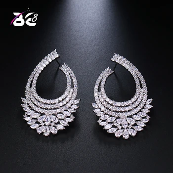 

Be 8 Brand Fashion Great Design AAA Cubic Zirconia Symmetrical Sparkling Big Stud Earrings for Women Fashion Bride Earrings E496