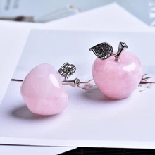 1 PC Rosa natural cuarzo rosa apple puede ser utilizado para par decoración hogar Decoración de sala de estudio decoración DIY regalo