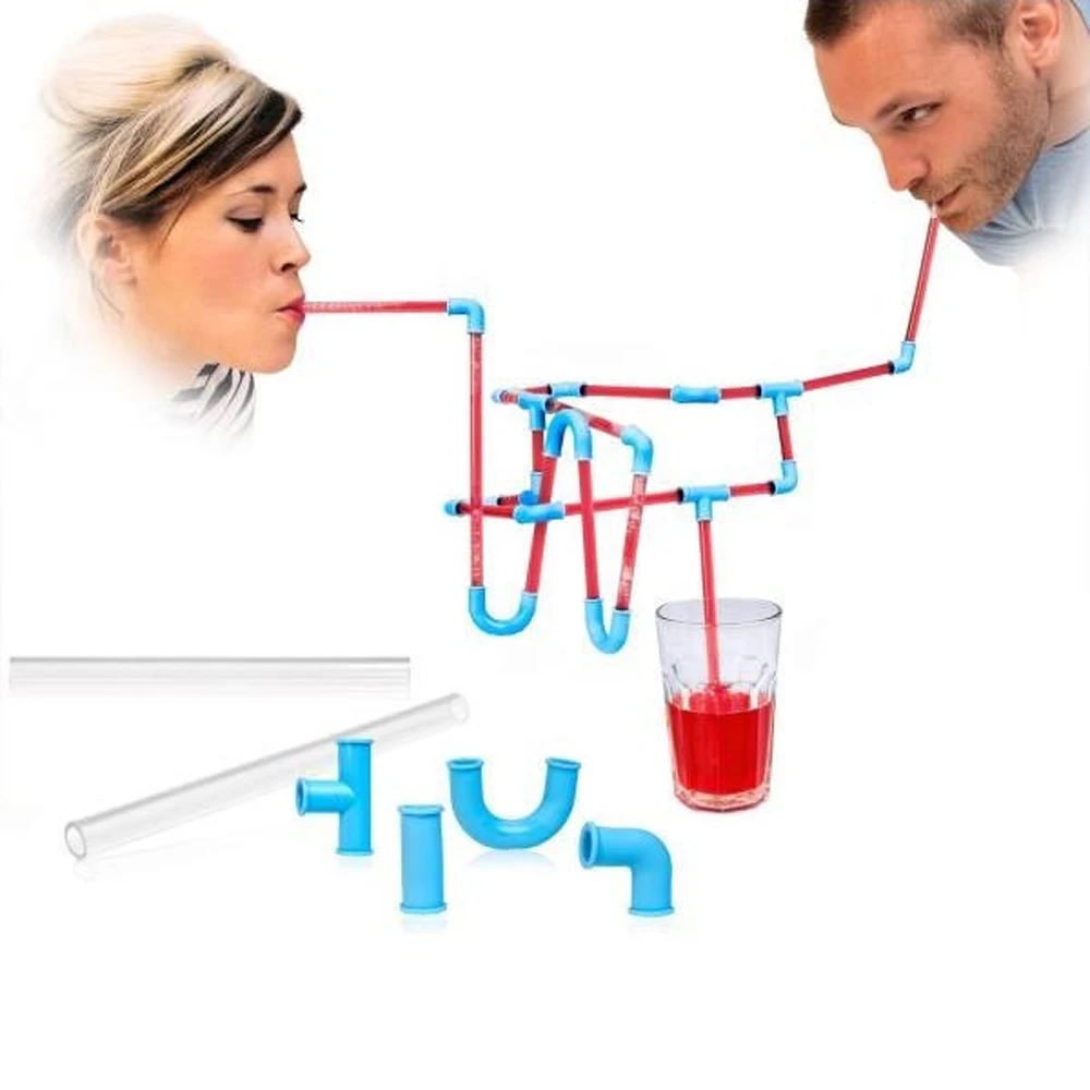 Flexible DIY Connectible Sucking Straws Tubes Puzzle Toystraw tube