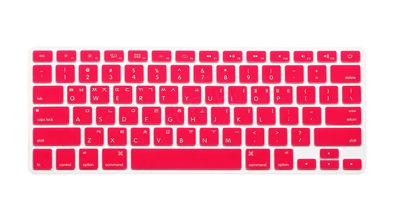Чехол для клавиатуры в корейском и американском стиле, 5 шт., силиконовый чехол для MacBook Pro, 13, 15, 17, для Macbook Air, 13, Корейская клавиатура - Цвет: Розовый