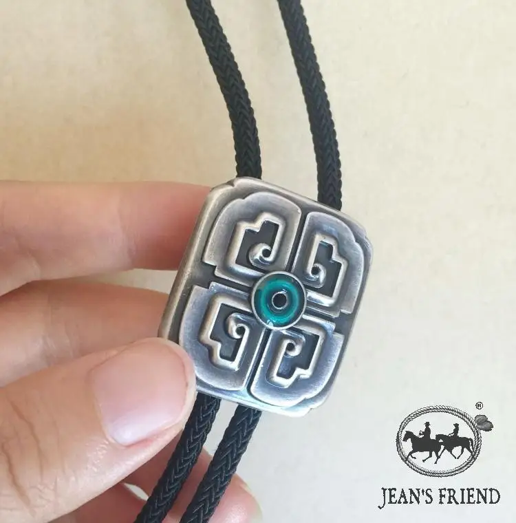 

New Original Lucky Cross Knot Bolo Tie Necklace Neck Tie With Sky Systems Jewelry Fiber Braided Rope