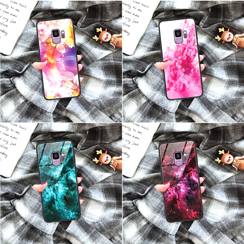 

Rainbow Cloud Tempered Glass Silicone Coque For Samsung Galaxy Note 8 9 S10e S8 S9 S10 Plus S8 A6s J5 Prime J4 A6 Plus 2018 Case