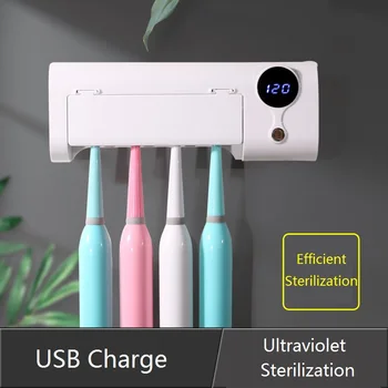 

Fashion Look Creative UV Sterilizer Toothbrush Holder USB Charger 4Position ABS Shell Bathroom Storage Toothbrush Organizer