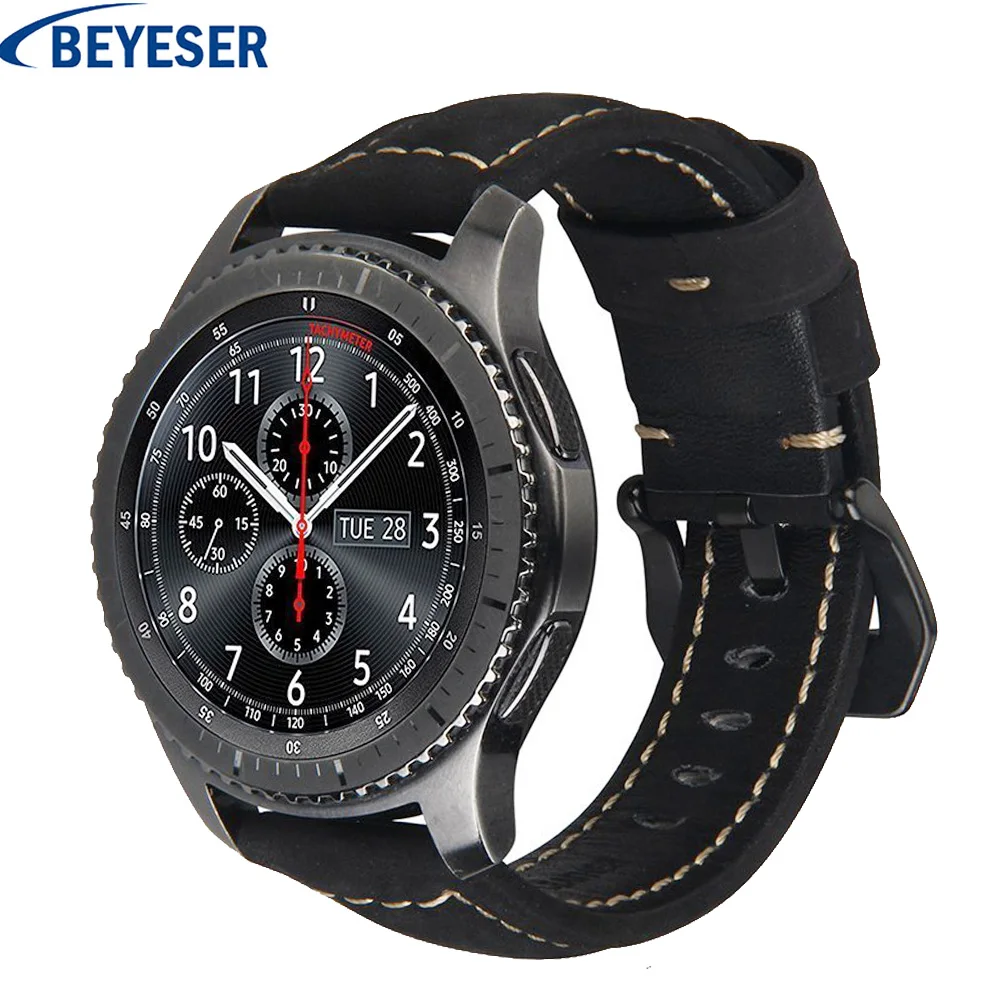 

20mm 22mm leather watchband For Samsung S2/S3 sport classic wriststrap for Huawei Watch GT band for Galaxy Active bracelet strap