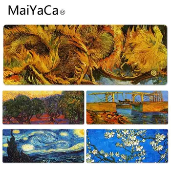 

MaiYaCa New Designs van gogh Large Lockedge Mouse pad PC Computer mat Rubber Cloth Lock Edge Gamer Mousepad Mat