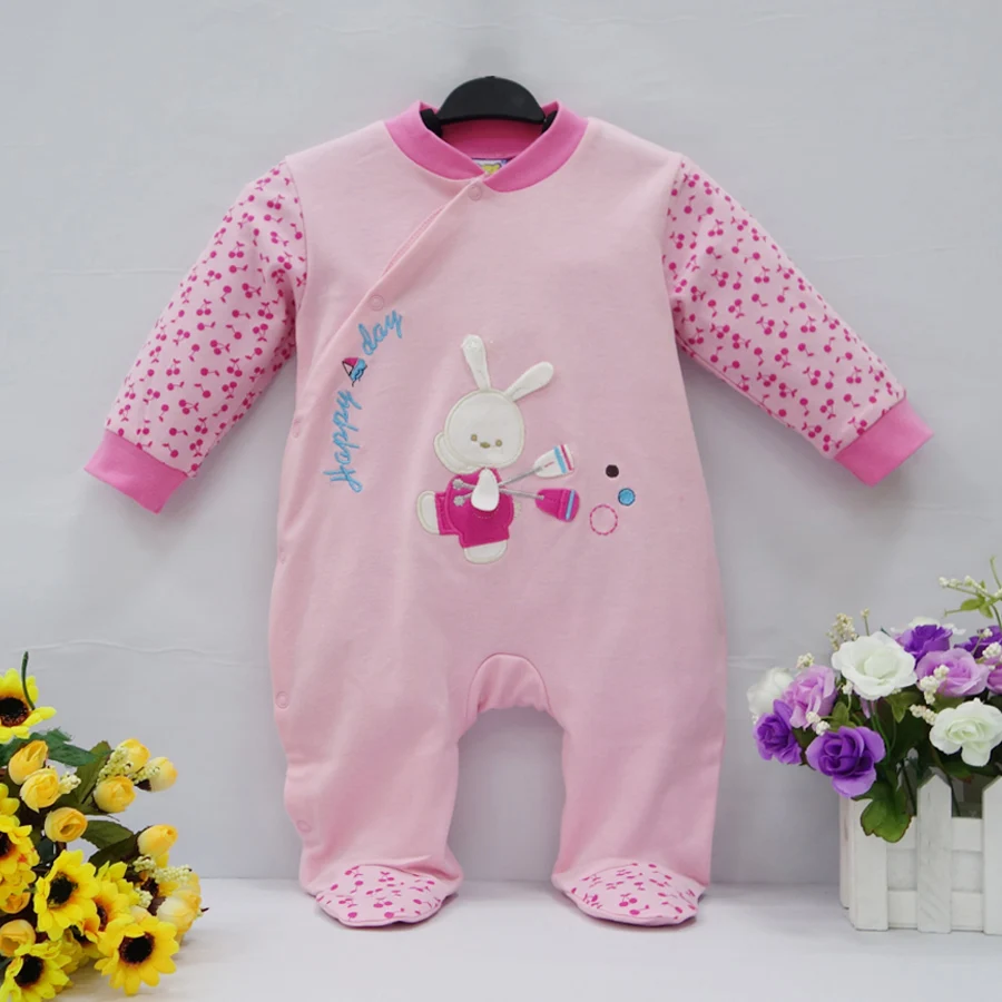 Little Q pure cotton newborn spring autumn clothes one piece footies baby boy infant underwear baby clothes