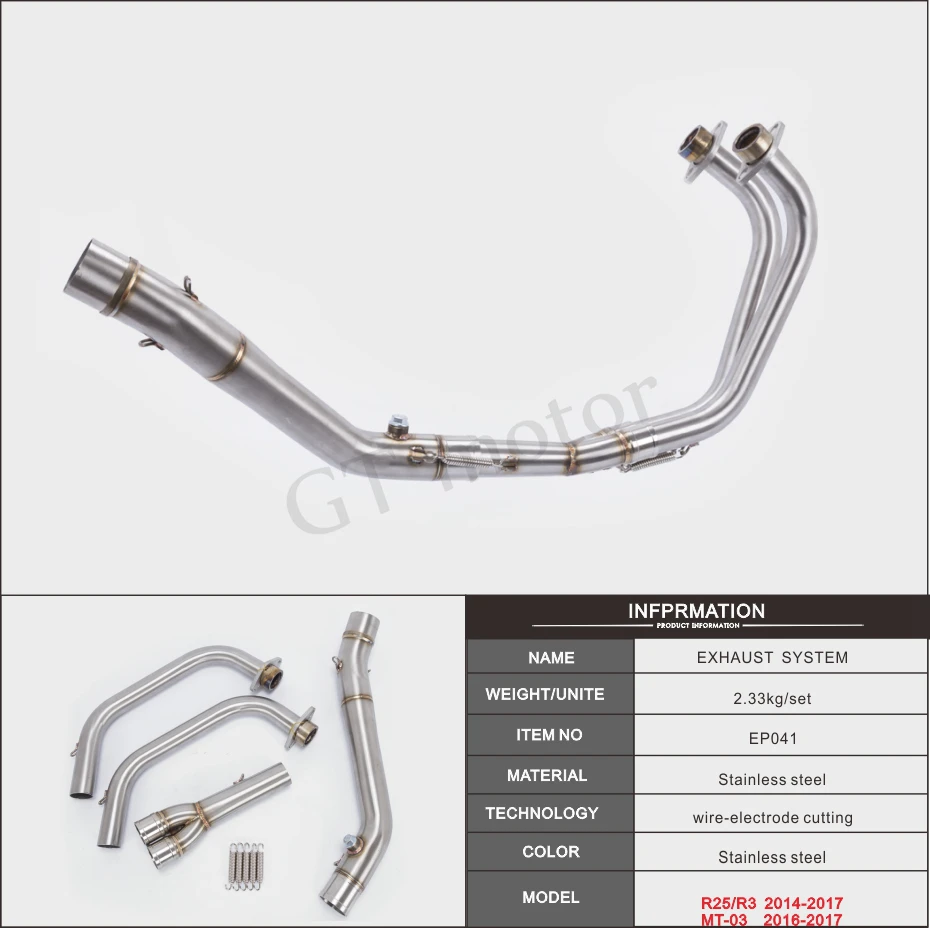 Выхлопная полная система, Трубная труба, средняя труба, слипоны для YAMAHA R25 R3 MT03