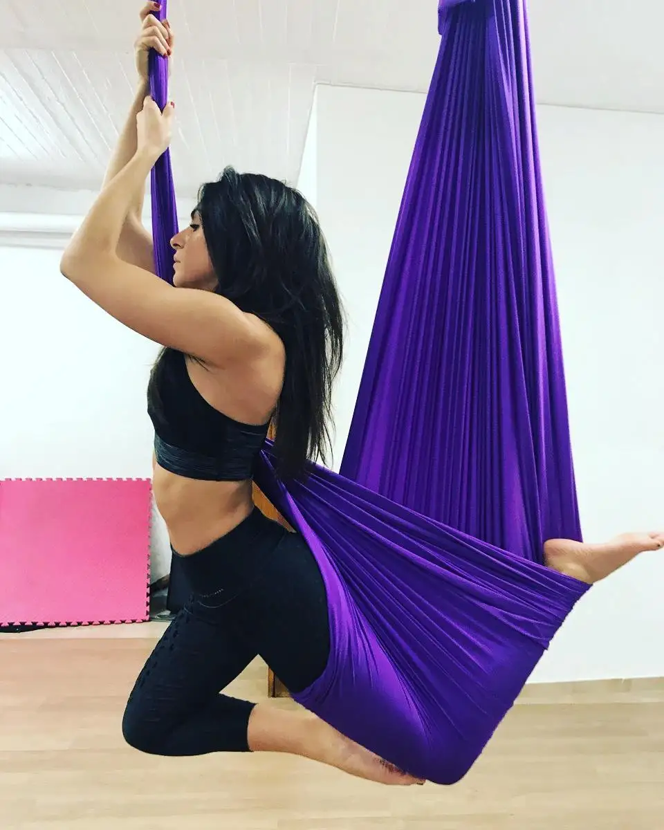 

2019 Anti-Gravity Aerial Yoga Hammock GYM Hanging Belts Full Set 5*2.8m Swing Yoga Body Building Workout Fitness Equipment