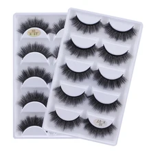 5 пар настоящие ресницы из искусственной норки 3D натуральные накладные ресницы 3d норковые ресницы Мягкие Накладные ресницы набор для макияжа Cilios 07