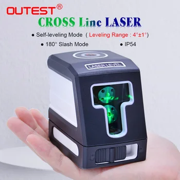 

OUTEST Red/Green Light Level Marker Line Projector 2 Cross Line IP54 Lazer Nivel Diagnostic Tools Leveling construction tools