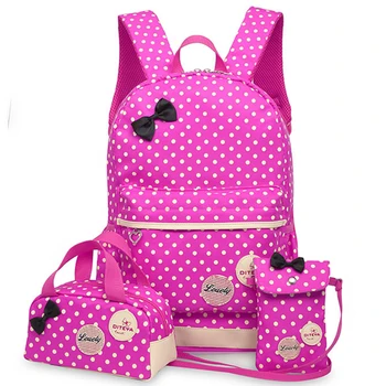 

3 PCS / Set Ladies Backpack Canvas Print Student Bag Teen Girl Backpack Cute School Bag Waterproof School backpack Mochila
