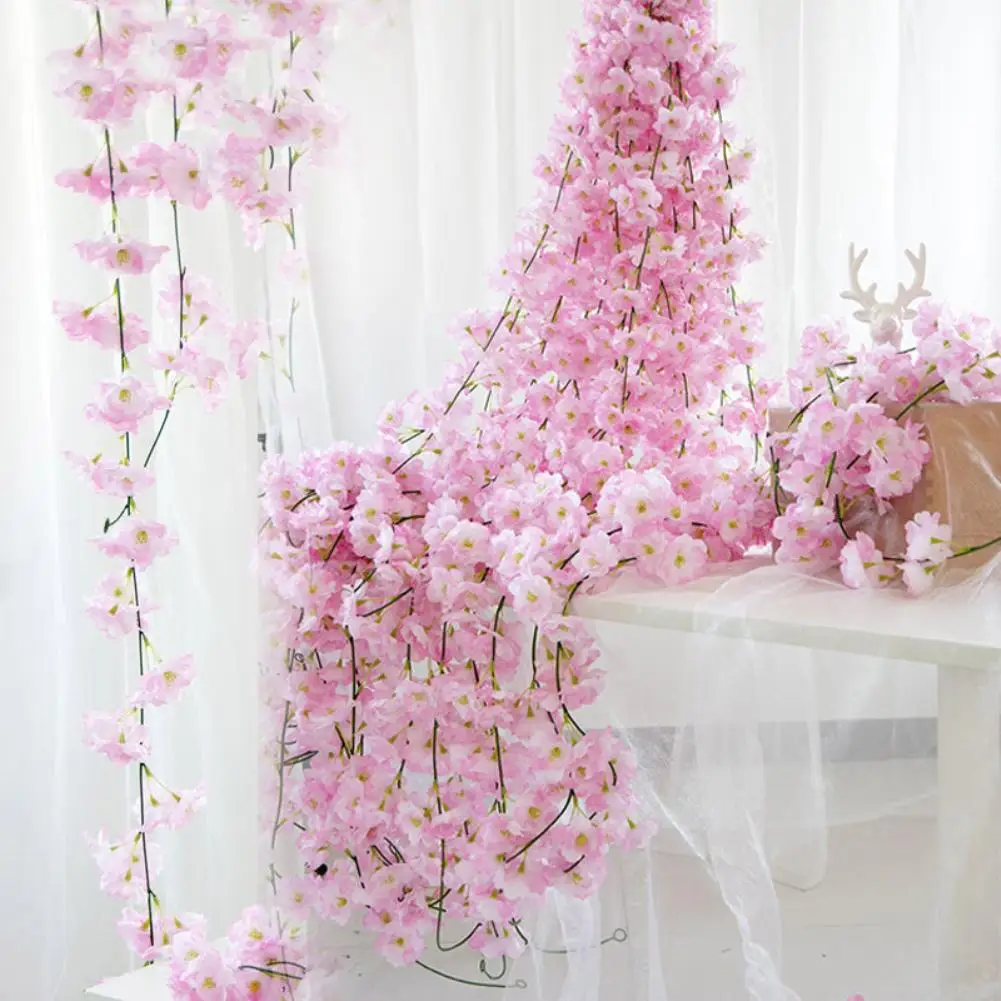 Buy 200cm Artificial Fake Cherry Blossom Vine Flower