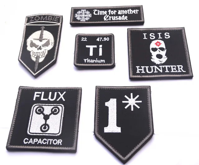 Best Offers Skull Zombie Patch Embroidery Flux Capacitor Tactical Patch Fabric Hunter Morale Armband Cloth Army Combat Badge 