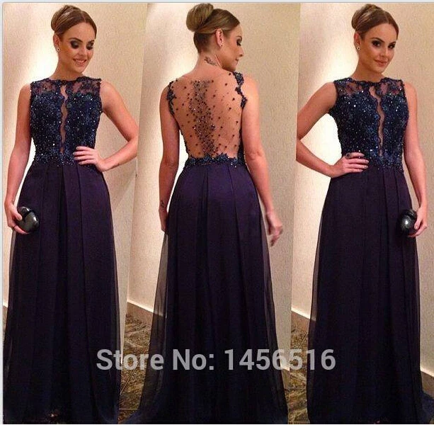 

women formal dress vestido de renda longo 2014 new fashion sexy backless beading party gown long evening dress free shipping
