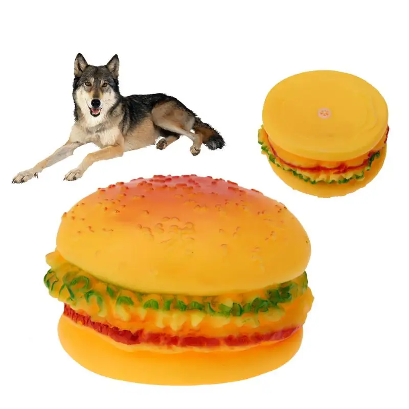 rubber hamburger dog toy