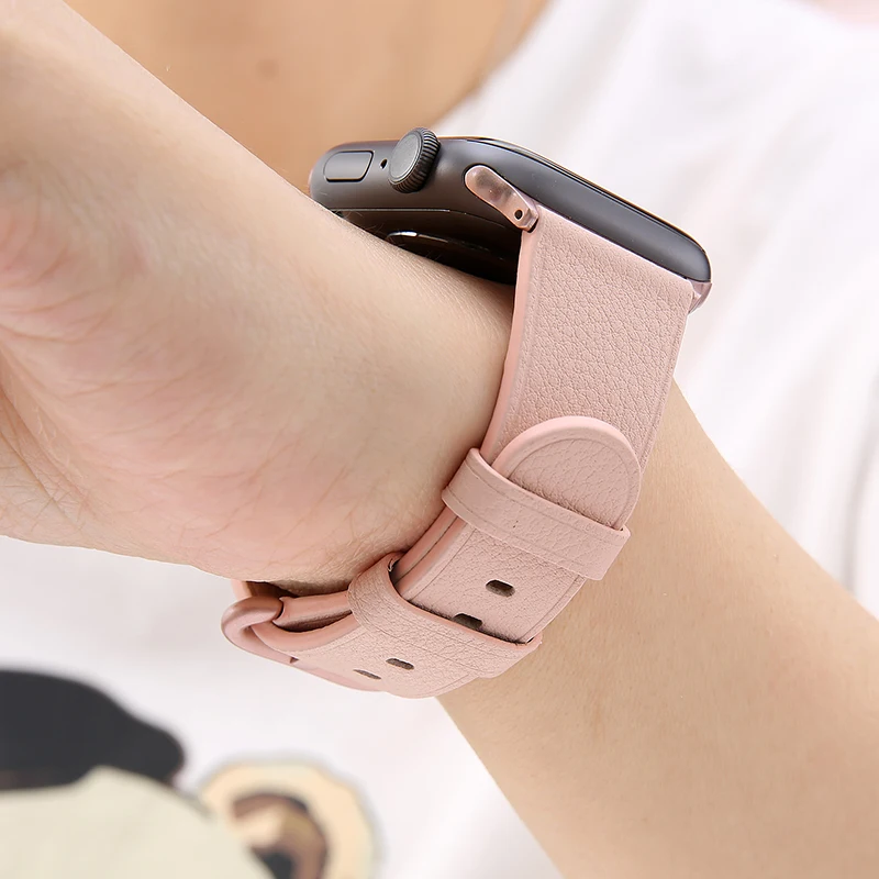 

Leather strap For Apple watch band 4 3 44mm 40mm watchband iwatch 42mm 38mm correa wrist bracelet series 4 3 2 1 accessories