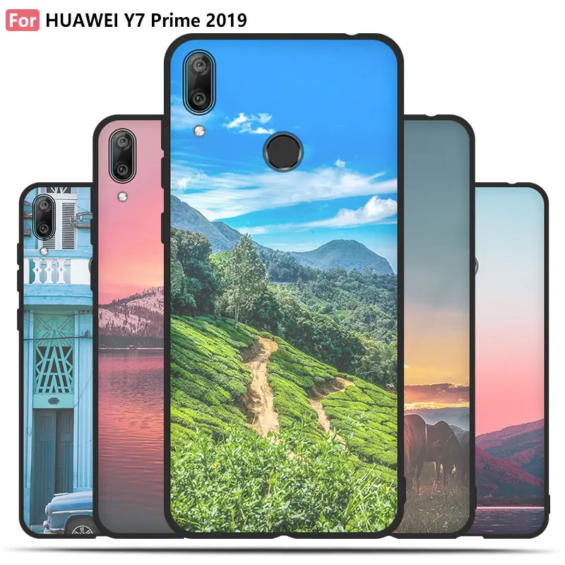 iTien Elegant Cartoon Cool Protect Silicone Case For Huawei Y7 Prime 2019 Cover Gel Skin Printing Rubber Pouch Shell |