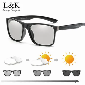 

Photochromic Sunglasses Polarized Driving Men Women Chameleon Wood Grain Glasses Frame Day And Night Male Goggles Ciclismo