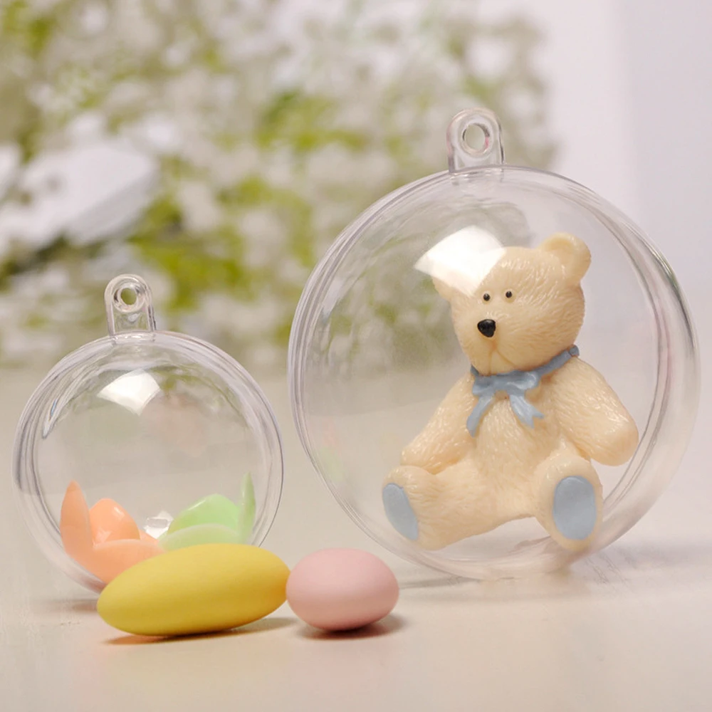Bola de adornos rellenables de plástico transparente un paquete de 6 adornos individuales para Navidad, fiesta de cumpleaños, decoración de boda Bola de adornos rellenables de plástico transparente un paquete de 6 adornos individuales para Navidad, fiesta de cumpleaños, decoración de boda