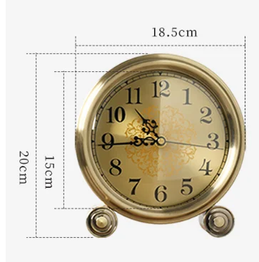 Современные креативные настольные металлические часы, круглые настольные часы для гостиной, антикварные бесшумные настольные часы для спальни, домашнее украшение LF84