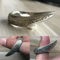 Hombres cuproníquel dedo pulgar anillo hebilla mano decoración para tiro con arco toxofilia