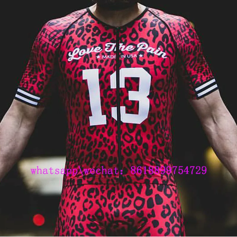 

Love the Pain Cycling Skinsuit Ropa Ciclismo Hombre Cycling Clothing Triathlon trisuit Bike body wear set Running Men Sportwears
