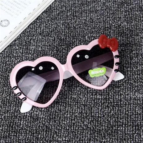 Модные детские солнцезащитные очки, милые детские очки принцессы Hello-Glasses высокого качества для мальчиков и девочек, очки кошачий глаз UV400 - Цвет линз: Белый