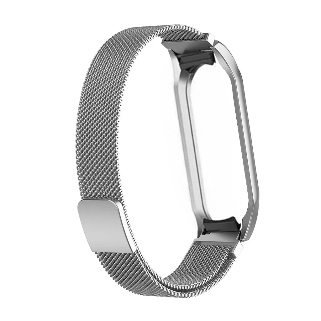 Ouhaobin для Mi Band 4 ремешок на запястье Миланская Магнитная Петля металлический Xiaomi