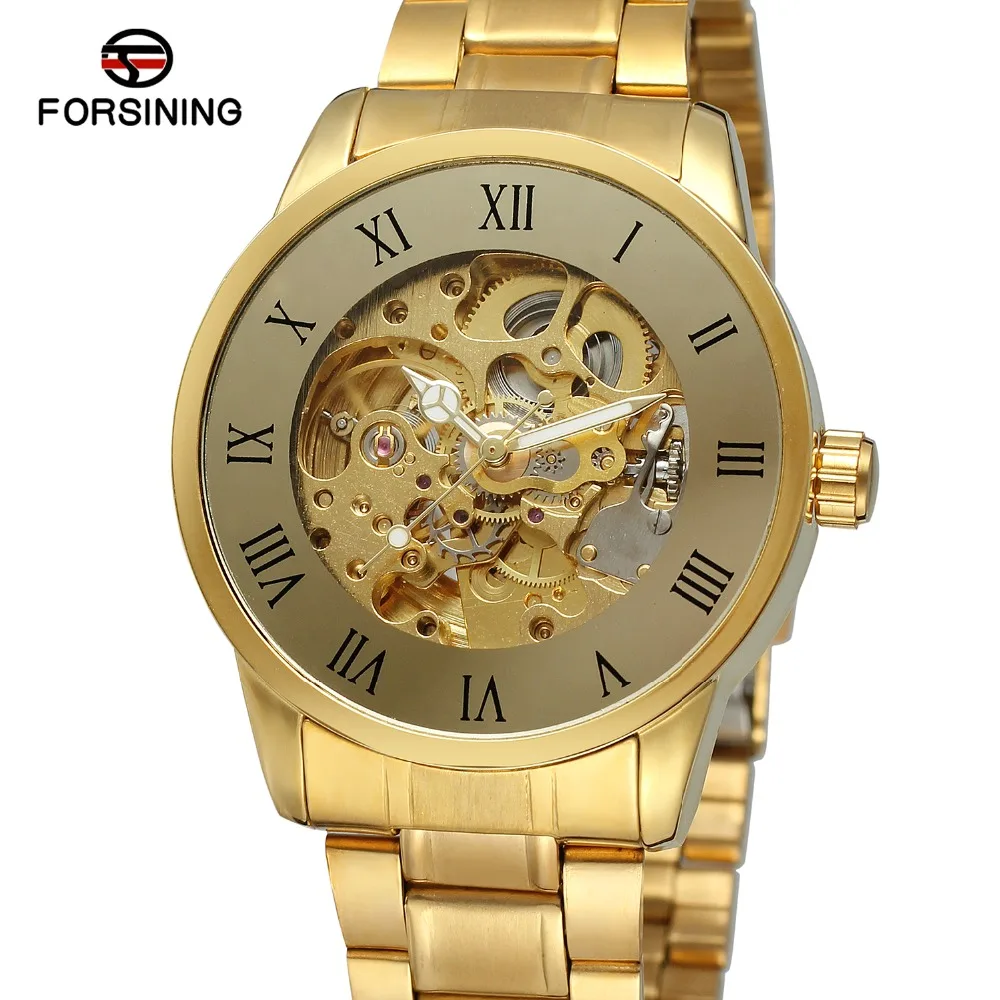 

FORSINING 2019 Fashion Relogio Masculino Gold Men's Watches Automatic Mechanical Business Reloj Hombre Erkek Saat Orologio Uomo